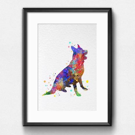 Dignovel Studios Unframed German Shepherd Dog Pet Lover Puppy Dog Household Animal Friend Watercolor Art Print Wall Art Poster Home Decor Hanging DN772 - Image 6