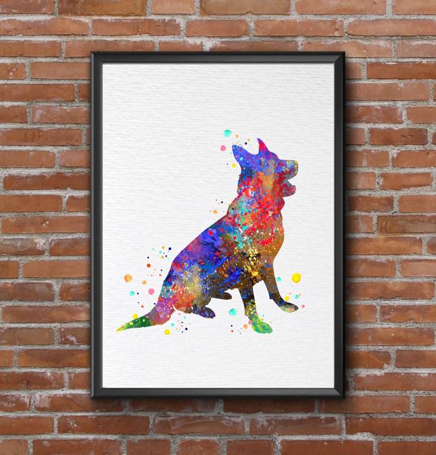 Dignovel Studios Unframed German Shepherd Dog Pet Lover Puppy Dog Household Animal Friend Watercolor Art Print Wall Art Poster Home Decor Hanging DN772 - Image 7