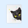 Dignovel Studios Unframed Black Cat Peeking Cat Household Animal Pet Cat Lover Friend Watercolor Art Print Wall Art Poster Home Decor Hanging DN773 - Image 2