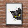 Dignovel Studios Unframed Black Cat Peeking Cat Household Animal Pet Cat Lover Friend Watercolor Art Print Wall Art Poster Home Decor Hanging DN773 - Image 7