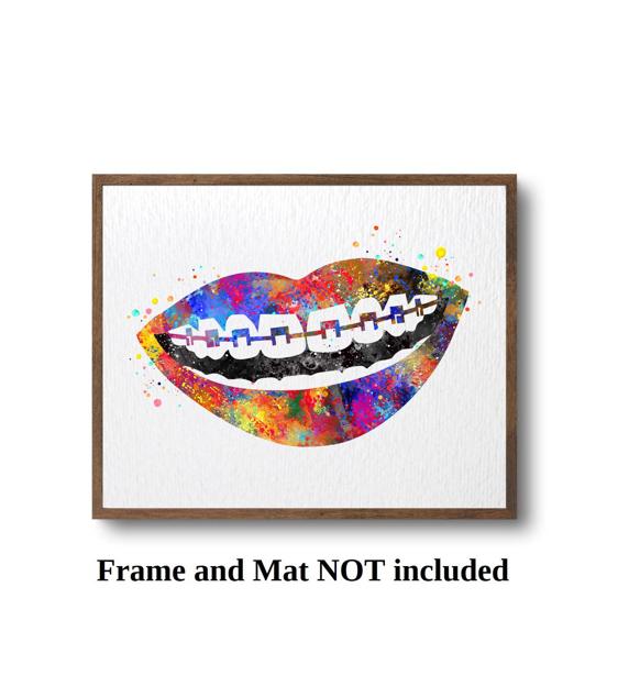 Dignovel Studios Unframed Tooth Braces Dentist Dentistry Dental Art Implant Orthodontics Orthodontist Science Watercolor Art Print Wall Art Poster Home Decor Hanging DN776 - Image 3