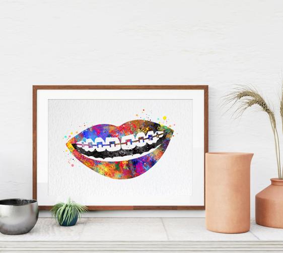 Dignovel Studios Unframed Tooth Braces Dentist Dentistry Dental Art Implant Orthodontics Orthodontist Science Watercolor Art Print Wall Art Poster Home Decor Hanging DN776 - Image 8