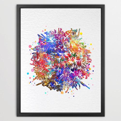 Dignovel Studios Unframed T-Cell Immune Cells Medical Art Science Histology T Cells Biology Art Oncology Immunology Clinic Watercolor Art Print Wall Art Poster Home Decor Hanging DN779