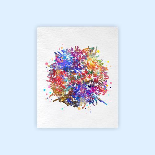 Dignovel Studios Unframed T-Cell Immune Cells Medical Art Science Histology T Cells Biology Art Oncology Immunology Clinic Watercolor Art Print Wall Art Poster Home Decor Hanging DN779 - Image 2