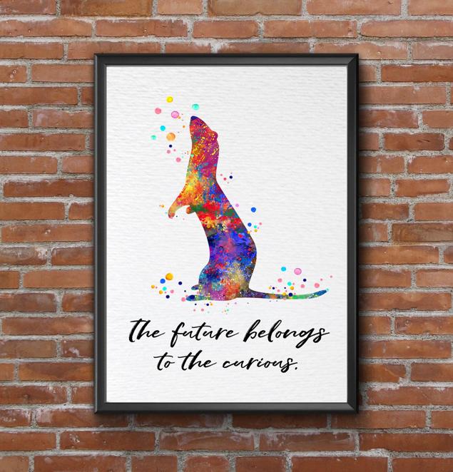 Dignovel Studios Unframed Ferret Household Pet Domestic Animal Pet Inspirational Quote Future Belongs to Curious Watercolor Art Print Wall Art Poster Home Decor Hanging DN780 - Image 7