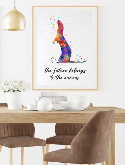 Dignovel Studios Unframed Ferret Household Pet Domestic Animal Pet Inspirational Quote Future Belongs to Curious Watercolor Art Print Wall Art Poster Home Decor Hanging DN780 - Image 8