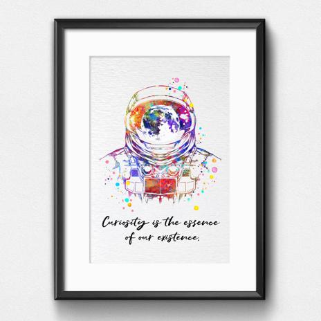 Dignovel Studios Unframed Astronaut Space Suit Space Exploration Motivational Inspirational Quote Curiosity is the Essence of our Existence Watercolor Art Print Wall Art Poster Home Decor Hanging DN795 - Image 6