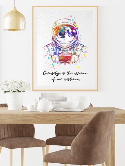 Dignovel Studios Unframed Astronaut Space Suit Space Exploration Motivational Inspirational Quote Curiosity is the Essence of our Existence Watercolor Art Print Wall Art Poster Home Decor Hanging DN795 - Image 8