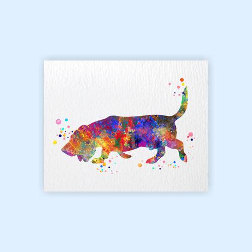 Dignovel Studios Unframed Basset Hound Dog Household Pet Animal Puppy Friend Family Watercolor Art Print Wall Art Poster Home Decor Hanging DN798 - Image 2