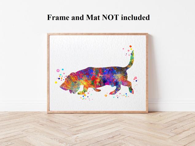 Dignovel Studios Unframed Basset Hound Dog Household Pet Animal Puppy Friend Family Watercolor Art Print Wall Art Poster Home Decor Hanging DN798 - Image 4