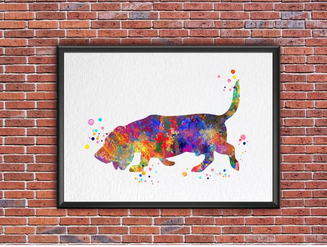 Dignovel Studios Unframed Basset Hound Dog Household Pet Animal Puppy Friend Family Watercolor Art Print Wall Art Poster Home Decor Hanging DN798 - Image 7