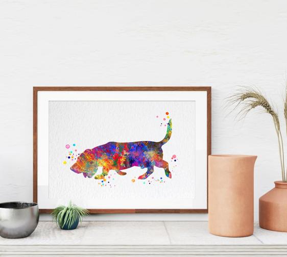 Dignovel Studios Unframed Basset Hound Dog Household Pet Animal Puppy Friend Family Watercolor Art Print Wall Art Poster Home Decor Hanging DN798 - Image 8