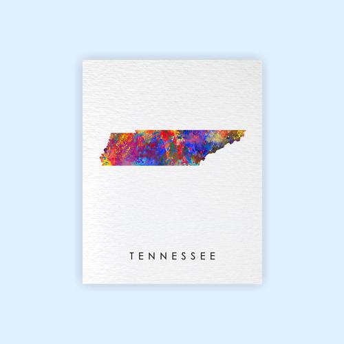 Dignovel Studios Unframed Tennessee Map United States Southern Geography State Map Watercolor Art Print Wall Art Poster Home Decor Hanging DN804 - Image 2