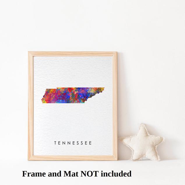Dignovel Studios Unframed Tennessee Map United States Southern Geography State Map Watercolor Art Print Wall Art Poster Home Decor Hanging DN804 - Image 3