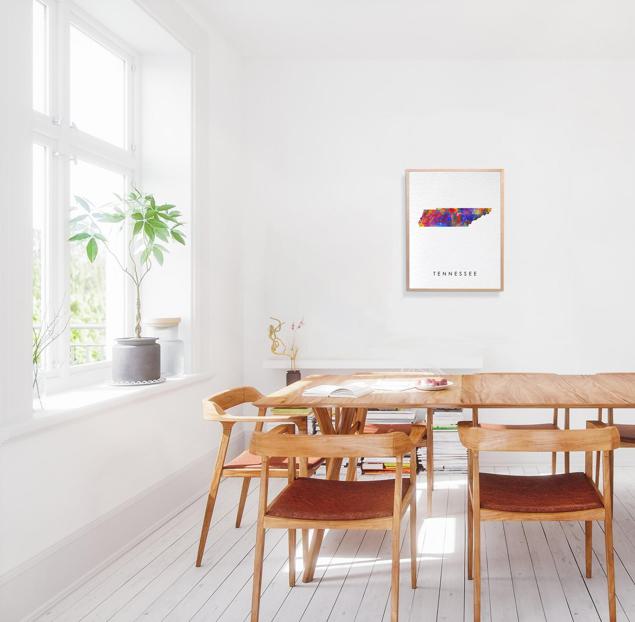 Dignovel Studios Unframed Tennessee Map United States Southern Geography State Map Watercolor Art Print Wall Art Poster Home Decor Hanging DN804 - Image 4