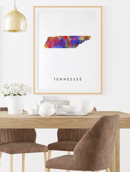 Dignovel Studios Unframed Tennessee Map United States Southern Geography State Map Watercolor Art Print Wall Art Poster Home Decor Hanging DN804 - Image 8
