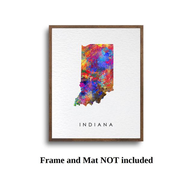 Dignovel Studios Unframed Indiana Map United States Midwest Geography State Map Watercolor Art Print Wall Art Poster Home Decor Hanging DN805 - Image 5