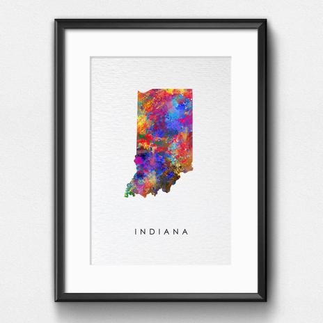 Dignovel Studios Unframed Indiana Map United States Midwest Geography State Map Watercolor Art Print Wall Art Poster Home Decor Hanging DN805 - Image 6
