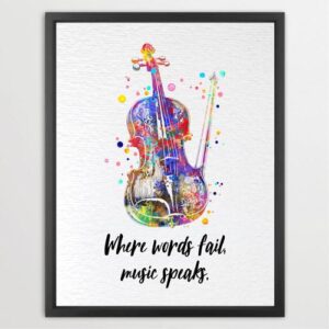 Dignovel Studios Unframed Violin Music Instrument Musician Teacher Classroom Watercolor Art Print Wall Art Poster Home Decor Hanging DN807