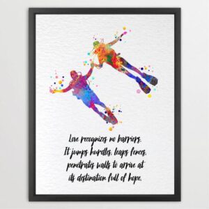 Dignovel Studios Unframed Scuba Diving Couple Diver Water Sports Athlete Ocean Exploration Watercolor Art Print Wall Art Poster Home Decor Hanging DN812