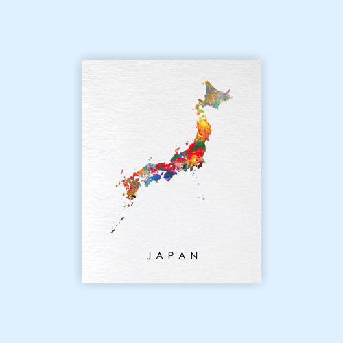 Dignovel Studios Unframed Japan Map Country Map Asia Watercolor Art Print Wall Art Poster Home Decor Hanging DN814 - Image 2