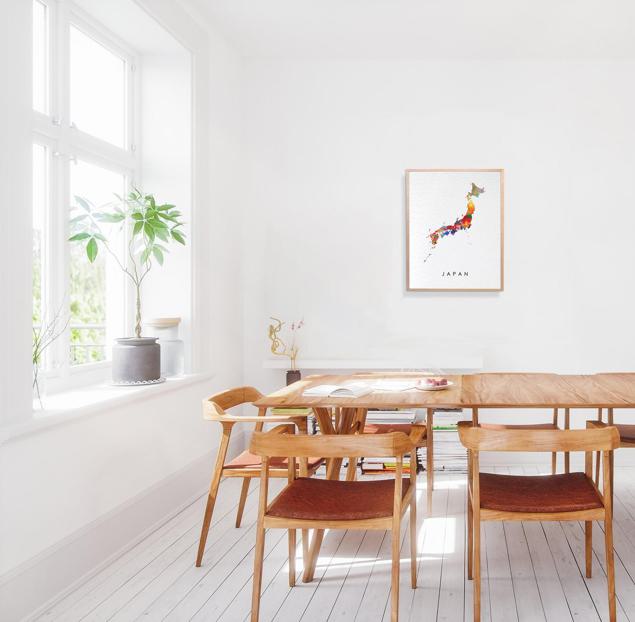 Dignovel Studios Unframed Japan Map Country Map Asia Watercolor Art Print Wall Art Poster Home Decor Hanging DN814 - Image 4