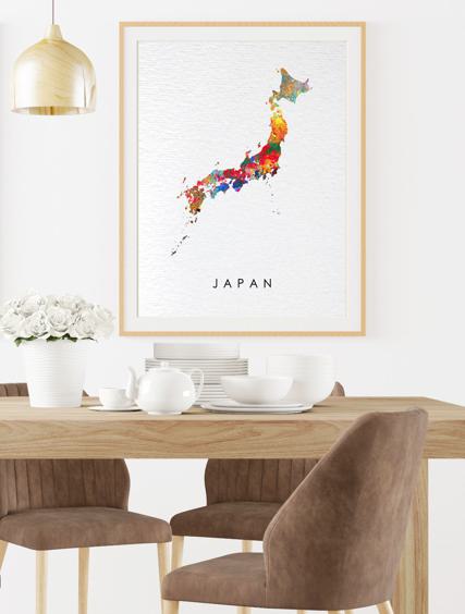Dignovel Studios Unframed Japan Map Country Map Asia Watercolor Art Print Wall Art Poster Home Decor Hanging DN814 - Image 8