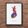 Dignovel Studios Unframed Finland Map World Map Europe Travel Tour Country Watercolor Art Print Wall Art Poster Home Decor Hanging DN819 - Image 7