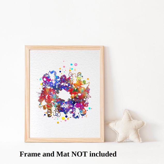 Dignovel Studios Unframed Hemoglobin Red Blood Cell Protein Medical Art Science Hematology Laboratory Clinic Watercolor Art Print Wall Art Poster Home Decor Hanging DN827 - Image 3