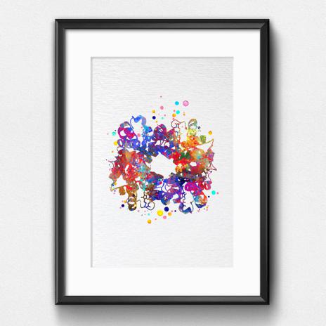 Dignovel Studios Unframed Hemoglobin Red Blood Cell Protein Medical Art Science Hematology Laboratory Clinic Watercolor Art Print Wall Art Poster Home Decor Hanging DN827 - Image 6