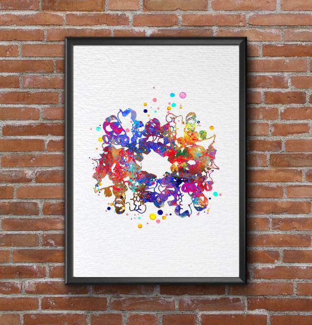 Dignovel Studios Unframed Hemoglobin Red Blood Cell Protein Medical Art Science Hematology Laboratory Clinic Watercolor Art Print Wall Art Poster Home Decor Hanging DN827 - Image 7