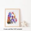 Dignovel Studios Unframed Basset Hound Dog Puppy Family House Animal Pet Love Friend Watercolor Art Print Wall Art Poster Home Decor Hanging DN839 - Image 3