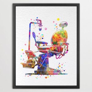 Dignovel Studios Unframed Dentist Chair Dental Tools Tooth Medical Art Clinic Office Wall Art Watercolor Art Print Wall Art Poster Home Decor Hanging DN853