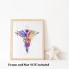 Dignovel Studios Unframed Dental Caduceus Symbol Sign Dental Office Dentist School Watercolor Art Print Wall Art Poster Home Decor Hanging DN857 - Image 3