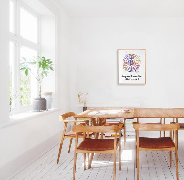 Dignovel Studios Unframed Viking Vegvisir Symbol Sign Courage Motivational Inspirational Quote Positivity Affirmation Watercolor Art Print Wall Art Poster Home Decor Hanging DN862 - Image 4