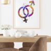 Dignovel Studios Unframed Gender Symbol Glyph Male Female Sign Watercolor Art Print Wall Art Poster Home Decor Hanging DN865 - Image 8