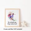 Dignovel Studios Unframed Surfing Girl Learn to Surf Inspirational Quote Sports Women Positivity Affirmation Watercolor Art Print Wall Art Poster Home Decor Hanging DN868 - Image 3
