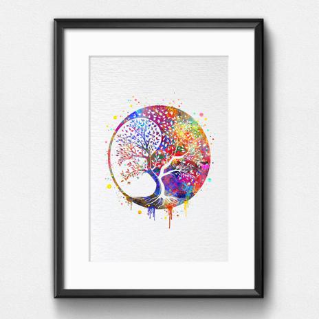 Dignovel Studios Unframed Tree of Life Ying Yang Life Wisdom Positivity Affirmation Yoga Meditation Watercolor Art Print Wall Art Poster Home Decor Hanging DN869 - Image 6