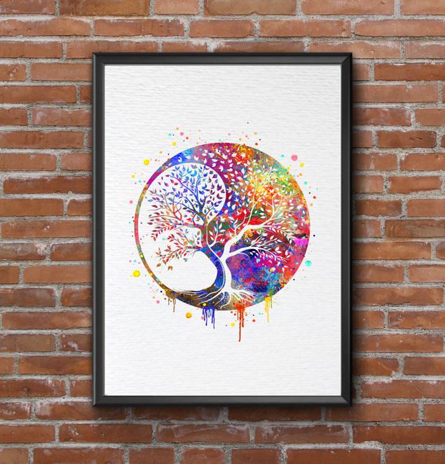 Dignovel Studios Unframed Tree of Life Ying Yang Life Wisdom Positivity Affirmation Yoga Meditation Watercolor Art Print Wall Art Poster Home Decor Hanging DN869 - Image 7