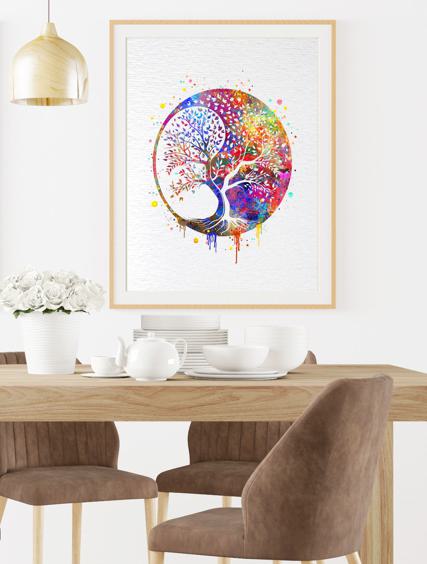 Dignovel Studios Unframed Tree of Life Ying Yang Life Wisdom Positivity Affirmation Yoga Meditation Watercolor Art Print Wall Art Poster Home Decor Hanging DN869 - Image 8