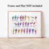 Dignovel Studios Unframed ASL Alphabet American Sign Language Medical School Watercolor Art Print Wall Art Poster Home Decor Hanging DN870 - Image 4