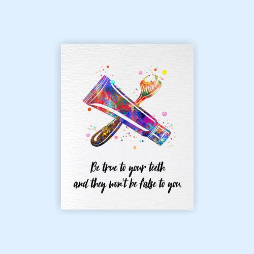 Dignovel Studios Unframed Toothbrush Life Wisdom Inspirational Quote Dentist Office Dental Art Watercolor Art Print Wall Art Poster Home Decor Hanging DN874 - Image 2