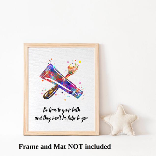 Dignovel Studios Unframed Toothbrush Life Wisdom Inspirational Quote Dentist Office Dental Art Watercolor Art Print Wall Art Poster Home Decor Hanging DN874 - Image 3