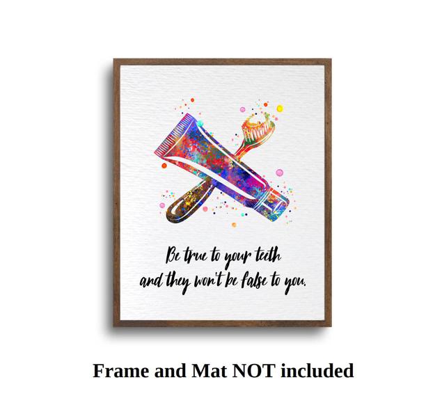 Dignovel Studios Unframed Toothbrush Life Wisdom Inspirational Quote Dentist Office Dental Art Watercolor Art Print Wall Art Poster Home Decor Hanging DN874 - Image 5
