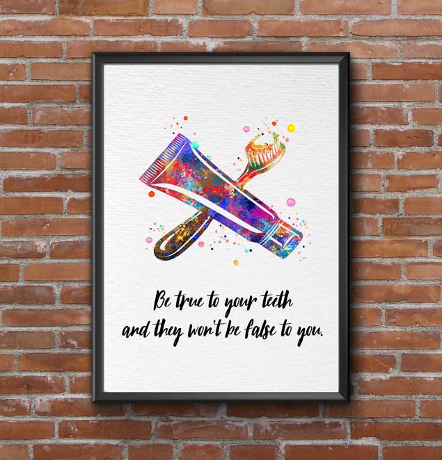 Dignovel Studios Unframed Toothbrush Life Wisdom Inspirational Quote Dentist Office Dental Art Watercolor Art Print Wall Art Poster Home Decor Hanging DN874 - Image 7