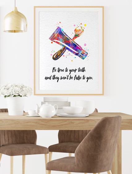 Dignovel Studios Unframed Toothbrush Life Wisdom Inspirational Quote Dentist Office Dental Art Watercolor Art Print Wall Art Poster Home Decor Hanging DN874 - Image 8