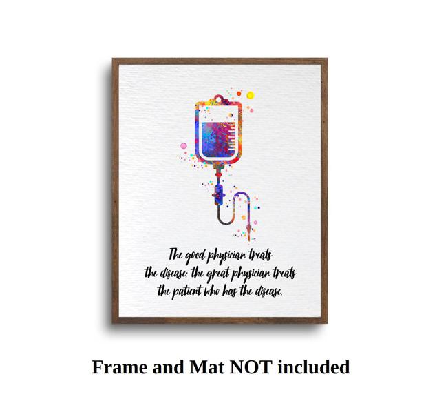 Dignovel Studios Unframed Great Physician Treats Patient Inspirational Quote Medical Science Doctor Office Clinic Watercolor Art Print Wall Art Poster Home Decor Hanging DN875 - Image 5