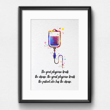 Dignovel Studios Unframed Great Physician Treats Patient Inspirational Quote Medical Science Doctor Office Clinic Watercolor Art Print Wall Art Poster Home Decor Hanging DN875 - Image 6