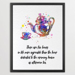 Dignovel Studios Unframed Tea Pot Tea Time Life Wisdom Inspirational Quote Women Afternoon Watercolor Art Print Wall Art Poster Home Decor Hanging DN876
