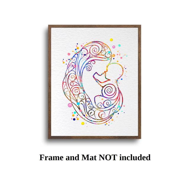 Dignovel Studios Unframed Mother and Baby Breastfeeding Watercolor Art Print Pregnancy Obstetrician Nursing Clinic Watercolor Art Print Wall Art Poster Home Decor Hanging DN879 - Image 5